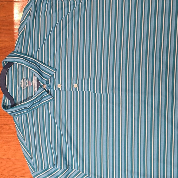 ST. JOHNS BAY BRAND MEN'S BIG & TALL BLUE STRIPED SHORT SLEEVE POLO SIZE 4XL - Picture 12 of 13